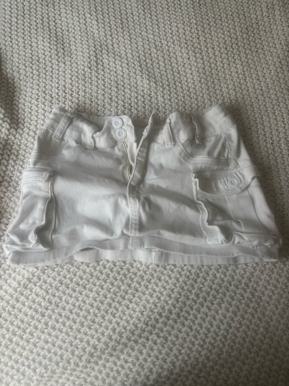White Cargo Mini Skirt
